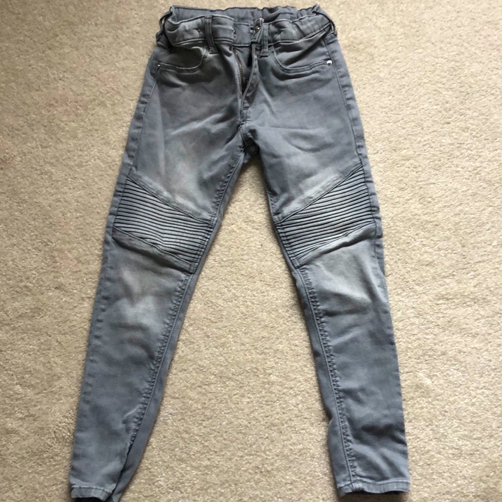 H&M grey moto jeans